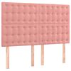 vidaXL Boxspring met matras fluweel roze 140x190 cm