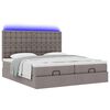vidaXL Ottoman bed met matrassen en LED's 180x200cm stof taupe