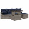 vidaXL Tuin Sofa Set met kussen 6 pcs grijs en marineblauw