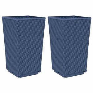 vidaXL Plantenbakken 2 st 32,5x32,5x57 cm polypropeen blauwgrijs