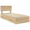 vidaXL Bedframe met lade Sonoma Eiken 100 x 200 cm Geconstrueerd hout