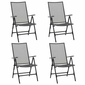 vidaXL Opklapbare stoelen van gaas, 4 stuks, staal, antraciet