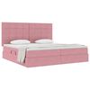 vidaXL Opbergbed met LED met matras Roze 200 x 200 cm Fluweel