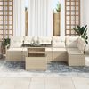 vidaXL Tuin Sofa Set met opslag 7 pcs Beige Poly riet