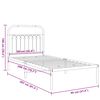 vidaXL Bedframe met hoofdbord metaal wit 90x200 cm
