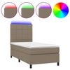 vidaXL Boxspring met matras en LED stof taupe 100x200 cm