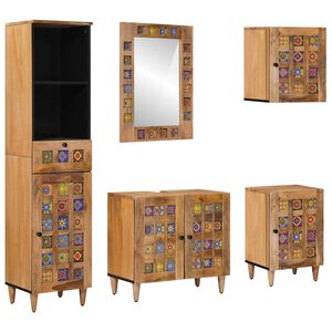 vidaXL Badkamermeubelset 5 st Naturel Massief Mango Hout