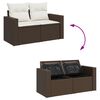 vidaXL 10-delige Loungeset met kussens poly rattan bruin