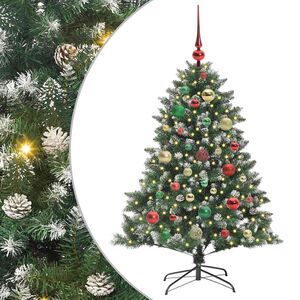 vidaXL Kunstkerstboom met 150 LED Groen 120 cm PVC en Plastic en Staal