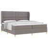 vidaXL Boxspringbed met hoofdeinde Taupe 200 x 200 cm Stof