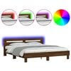 vidaXL Bedframe met hoofdeinde en LED bruin eikenkleur 160x200 cm