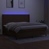 vidaXL Boxspring met matras en LED stof donkerbruin 200x200 cm
