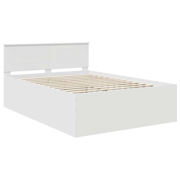 vidaXL Bedframe met hoofdeinde Wit 150 x 200 cm Bewerkt hout