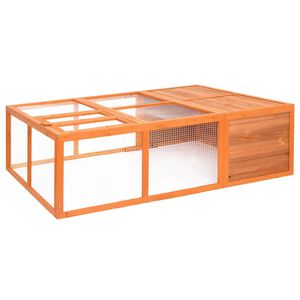 vidaXL Dierenhok voor buiten 150x100x50 cm massief vurenhout