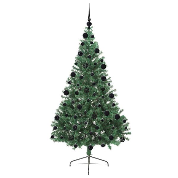 vidaXL Kunstmatig Voorverlicht Kerstboom met 300 LED Groen 210 cm PVC