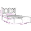 vidaXL Bedframe met hoofdbord metaal zwart 120x190 cm