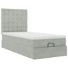 vidaXL Ottoman bed met matrassen en LED's 90x200cm fluweel lichtgrijs