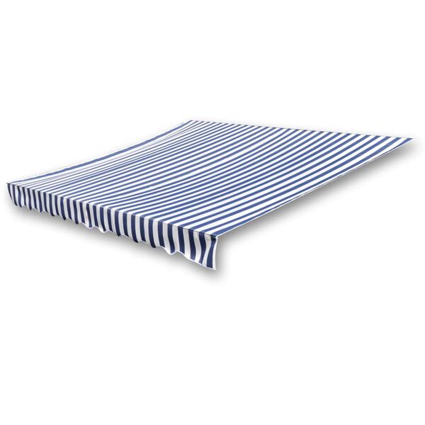 vidaXL Luifeldoek 6x3 m zonnescherm canvas marineblauw en wit