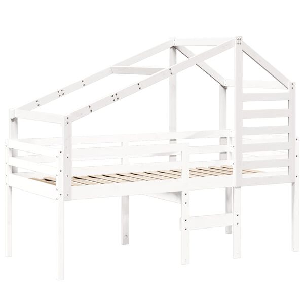 vidaXL Kinderbedhuisje 188x97x113 cm massief grenenhout wit