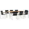 vidaXL TuinEetset 9 pcs Massief Teak Hout