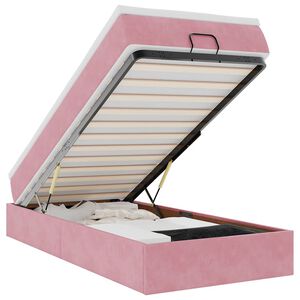 vidaXL Ottoman bed met matras 100x200 cm fluweel roze