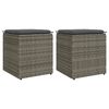 vidaXL Tuinkrukken met kussens 2 st 40x40x43 cm poly rattan grijs