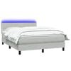vidaXL Boxspring met matras en LED fluweel lichtgrijs 160x220 cm
