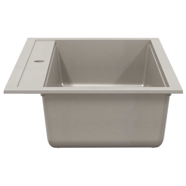 vidaXL Gootsteen enkele bak graniet grijs