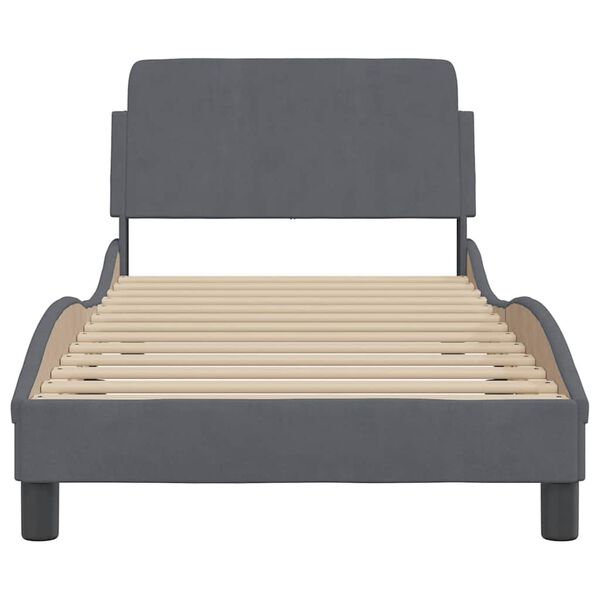 vidaXL Bedframe "Dover" 90x200 cm fluweel donkergrijs