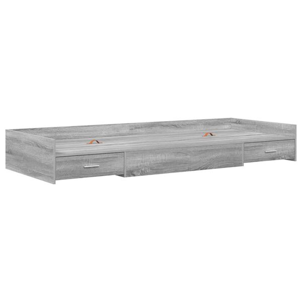 vidaXL Bedframe met hoofdeinde Grijs Sonoma 80 x 200 cm Bewerkt hout