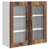 vidaXL Wandglas cabinet PORTO Oudhout 80 x 31 x 80 cm Bewerkt hout
