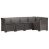 vidaXL 5-Zits Tuin Sofa met Kussens Rattan Look PP Lichtgrijs