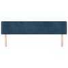 vidaXL Hoofdbord met randen 203x16x78/88 cm fluweel donkerblauw