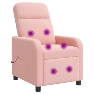 vidaXL Massage Recliner Roze Boucl&eacute;
