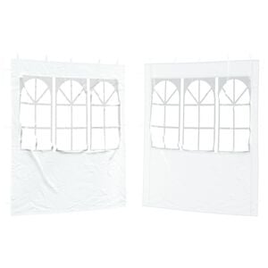 vidaXL Party Tent Zijwand 2 st 200 x 195 cm Wit PE en staal