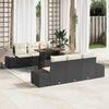 vidaXL Tuin Sofa Set met opslag 7 pcs Zwart Poly riet
