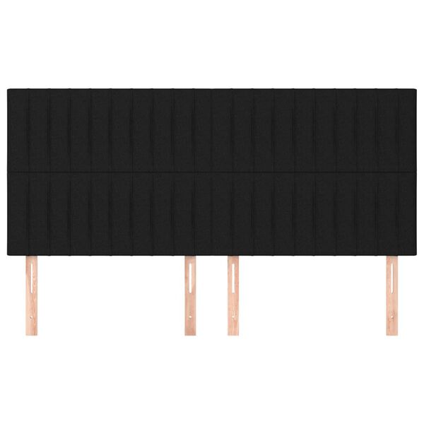 vidaXL Hoofdbord zwart 200x5x118/128 cm stof