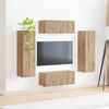 vidaXL Tv-meubelset Wandgemonteerd 4 pcs Artisan Eiken Bewerkt hout