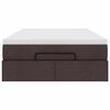 vidaXL Ottoman bed met matras 120x190 cm stof donkerbruin