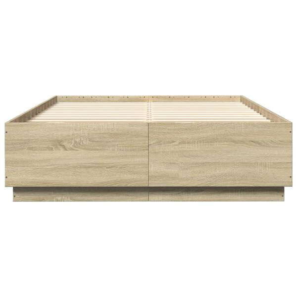 vidaXL Bedframe bewerkt hout sonoma eikenkleurig 160x200 cm