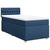 vidaXL Boxspring met matras stof blauw 90x200 cm