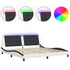 vidaXL Bedframe met LED zonder matras "Zadar" wit en zwart 200x200 cm