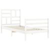 vidaXL Bedframe met hoofdbord massief hout wit