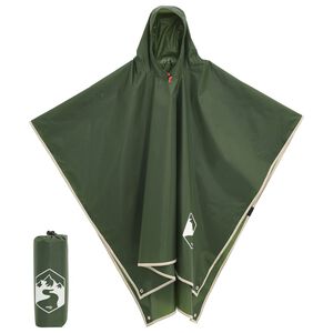 vidaXL Regenponcho met capuchon 2-in-1 ontwerp 223x145 cm groen