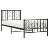 vidaXL Bedframe met hoofd- en voeteneinde metaal zwart 90x190 cm