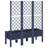 vidaXL Plantenbak met latwerk 120x40x142 cm polypropeen blauwgrijs