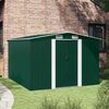 vidaXL Tuinschuur 257x298x178 cm metaal groen