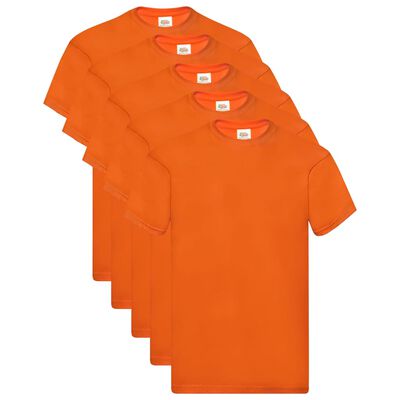Fruit of the Loom T-shirts Original 5 st L katoen oranje