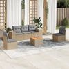 vidaXL 6-delige Loungeset met kussens poly rattan beige