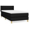 vidaXL Boxspring met matras stof zwart 90x200 cm